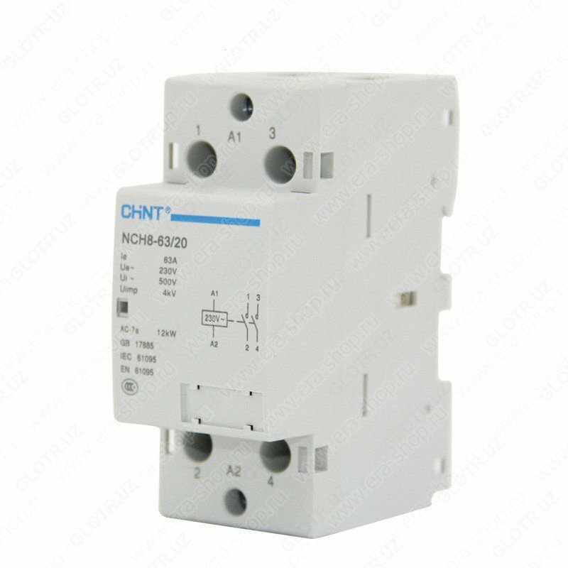  Модульный контактор NCH8-63/20 230V 50HZ 2Р 63А - 