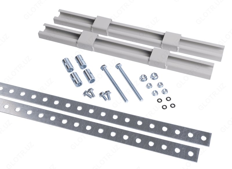 IEK ornatish tasmasi bilan ustunga metall ramkani mahkamlash toplami