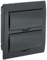 Ornatilgan SCHRV-P-36 qora qora eshikli IP41 IEK modulli plastik quti