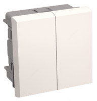 VK1-22-00-P Ikkala tugmachali kalit (2 modul uchun) PRIMER white IEK