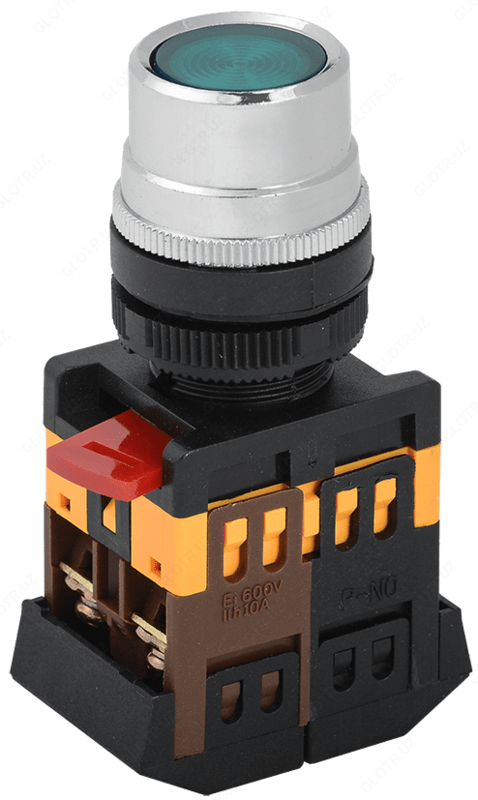 ABLFS-22 tugmasi yashil d22mm neon / 240V 1c + 1p IEK