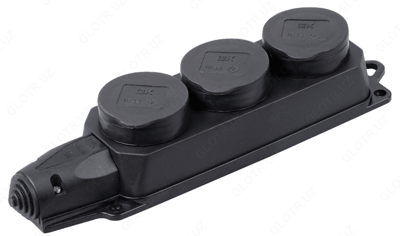 RB33-1-0m OMEGA IP44 himoya qopqoqli uch joyli rozetka (blok)