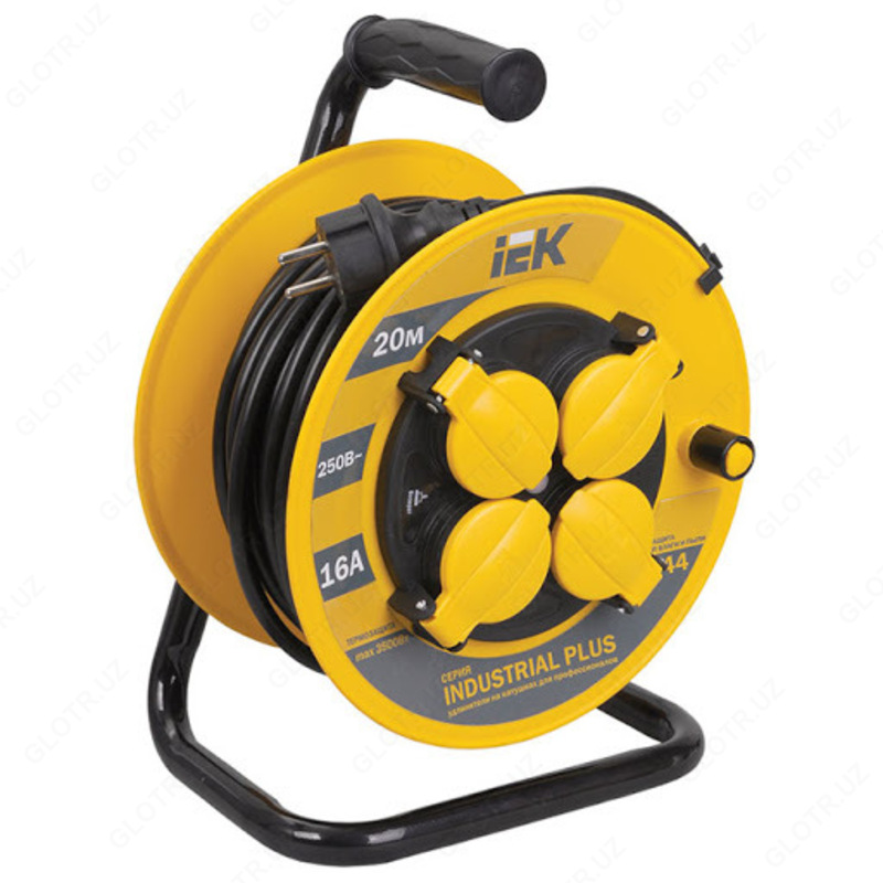 Катушка УК30 с т/з 4 места 2Р+PЕ/30метров 3х1 5мм2 IP44 Industrial plus IEK