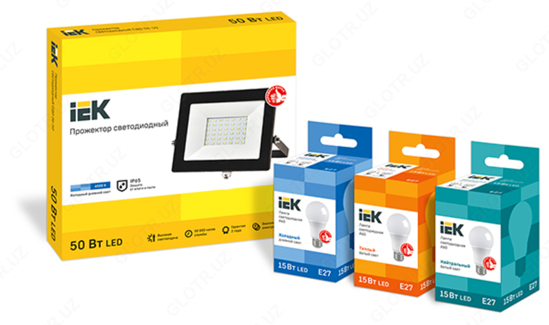  Лампа LED HP 50Вт 230В 4000К E27 IEK (гарантия 2 года) - 