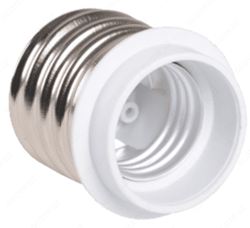 ПР40-27-К02 Переходник пластик  Е40-Е27  белый  индивидуальный пакет  IEK (гарантия 2 года)