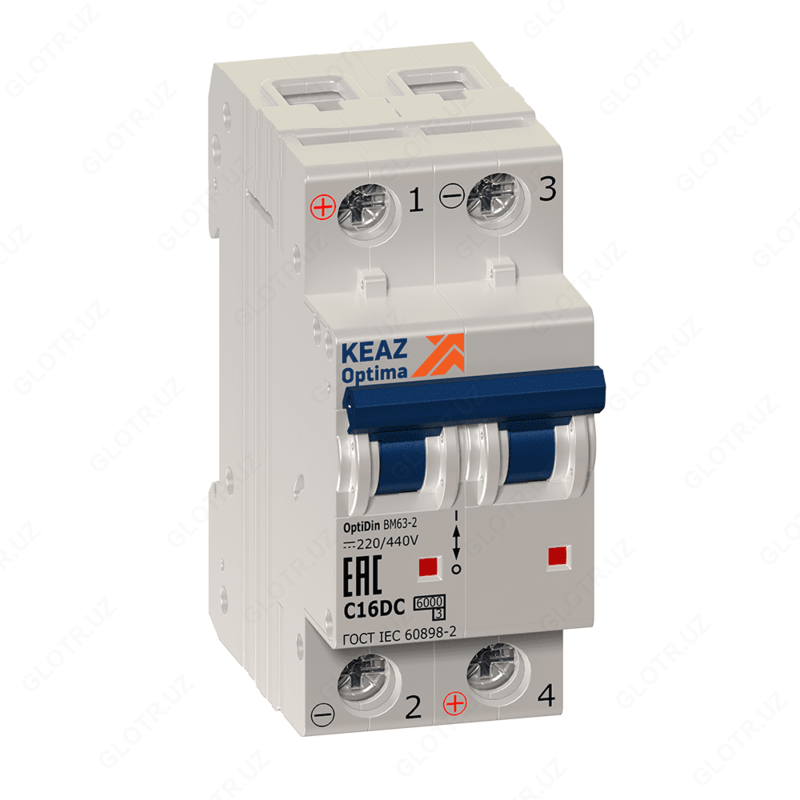 Выключатель автоматический модульный OptiDin BM63-2C6-DC-УХЛ3 (Новый)