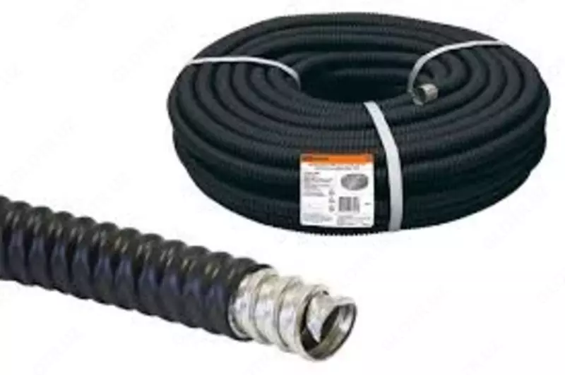 16мм Металлорукав в ПВХ изоляции с протяжкой (Черная)