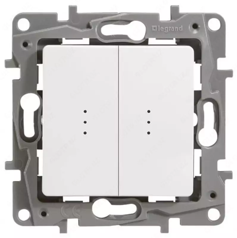 Переключатель 2 кл с подсветкой БЕЛ ETIKA