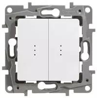 Переключатель 2 кл с подсветкой БЕЛ ETIKA