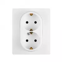 Розетка 2X2К+З  БЕЛ ETIKA