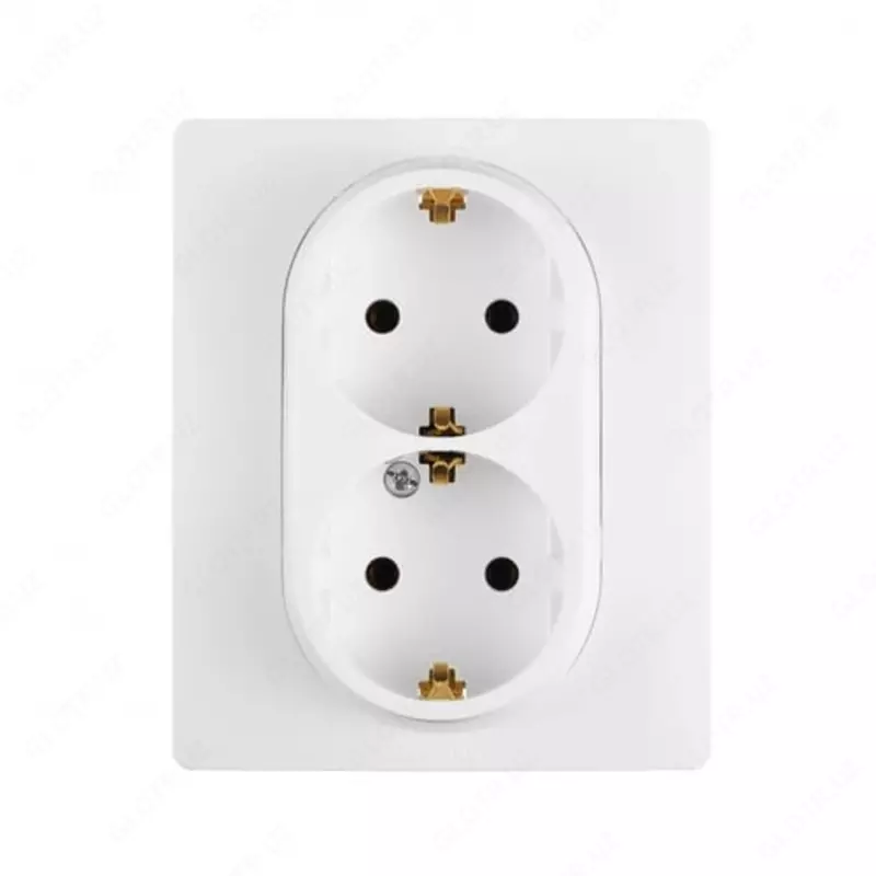  Розетка 2X2К+З  БЕЛ ETIKA - 