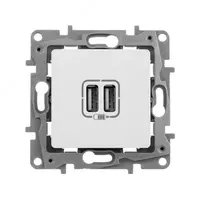 Зарядное устройство с двумя USB-разъемами тип A-тип С 240В/5В 3000мА - Etika - Цвет Белый