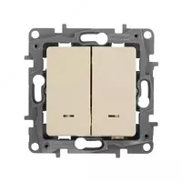 Выключатель 2кл с подсветкой СЛНК ETIKA