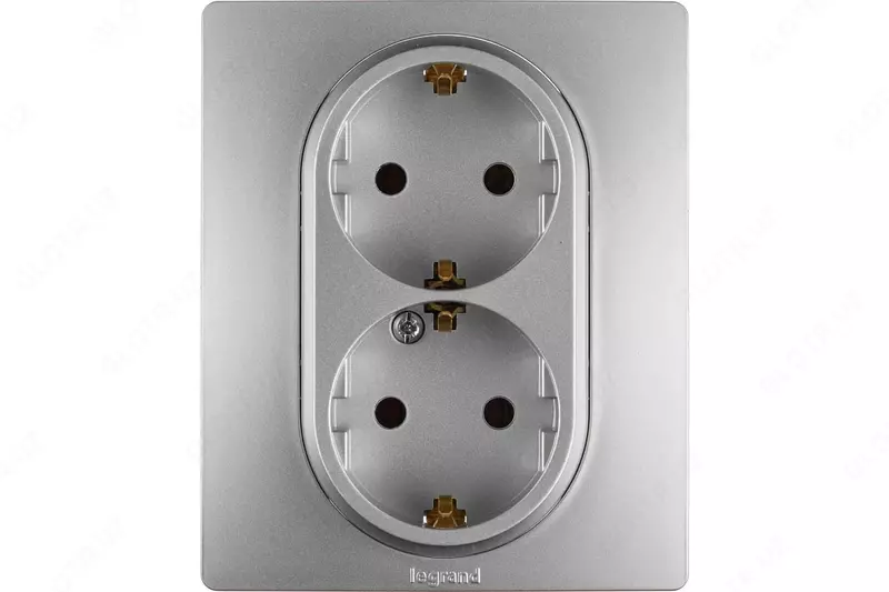 Розетка 2X2К+З АЛЮ ETIKA