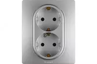 Розетка 2X2К+З шт АЛЮ ETIKA