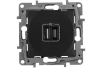 Ikkita USB konnektorli zaryadlovchi A tipidagi C 240V/5V 3000mA - Etika - Antrasit rangi