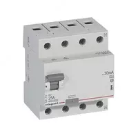 Выключатель ВДТ (УЗО) RX3-4П-400В-нейтраль справа-25А-тип АС-300мА-4модуля  LG 402070