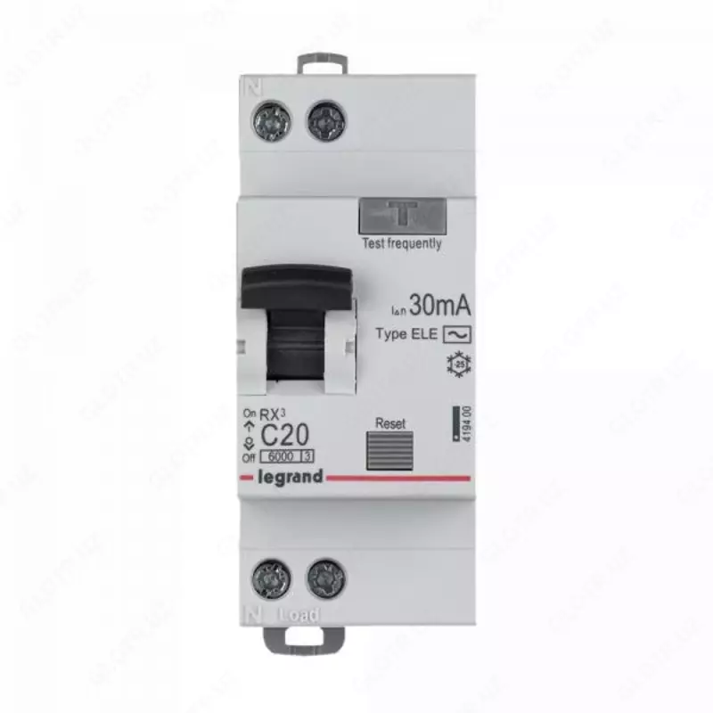 АВДТ RX³ - 6000 - тип характеристики C - 1П+Н - 230 В~ - 20 А - тип AC - 30 мА - 2 модуля (4705)