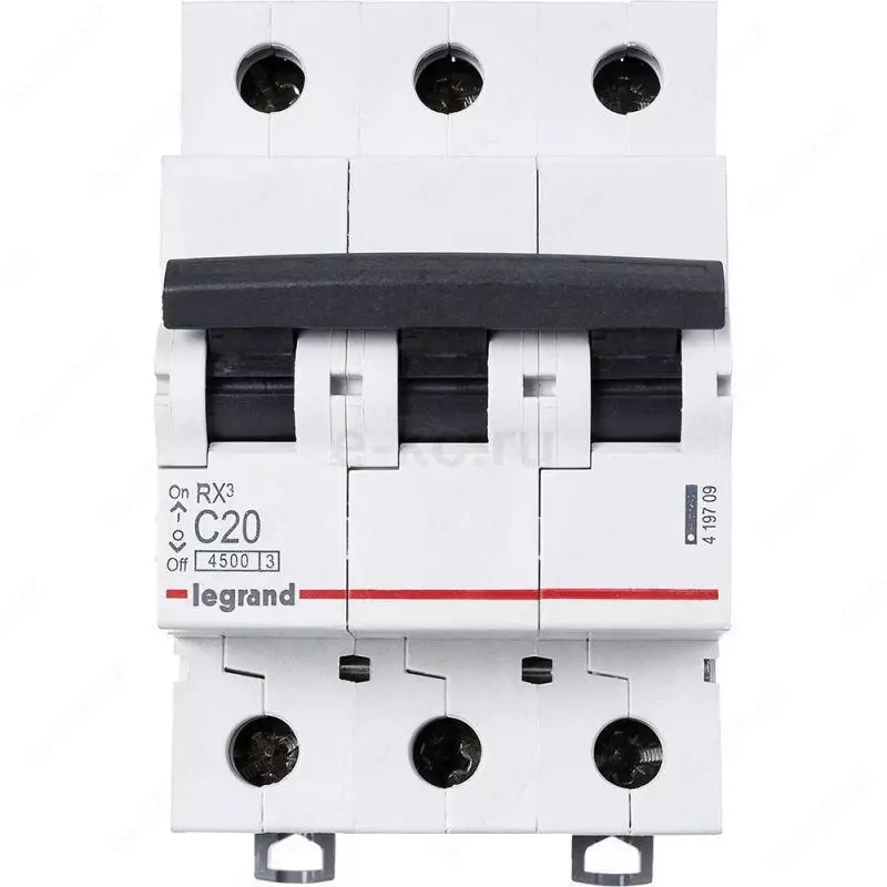  Ochirish toxtatuvchisi RX³ 4500 - 3P - 400 V~ - 20 A - 3 modul - 