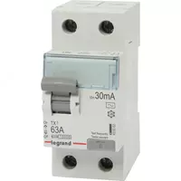  Qoldiq oqim kaliti TX3 - 2P - 63 A - AC turi - 30 mA - 2 modul - 