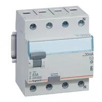 Qoldiq oqim kaliti TX³ - 4P - 63 A - AC turi - 30 mA - 4 modul