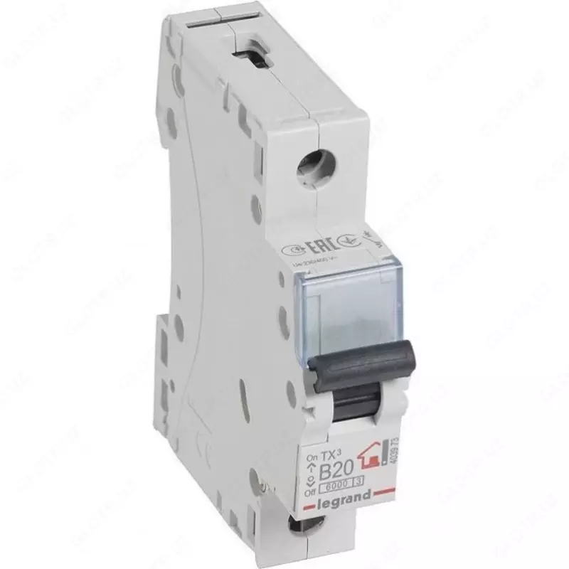  Ochirish toxtatuvchisi TX³ 6000 - 6 kA - xarakterli turdagi B - 1P - 230/400 V~ - 20 A - 1 modul - 