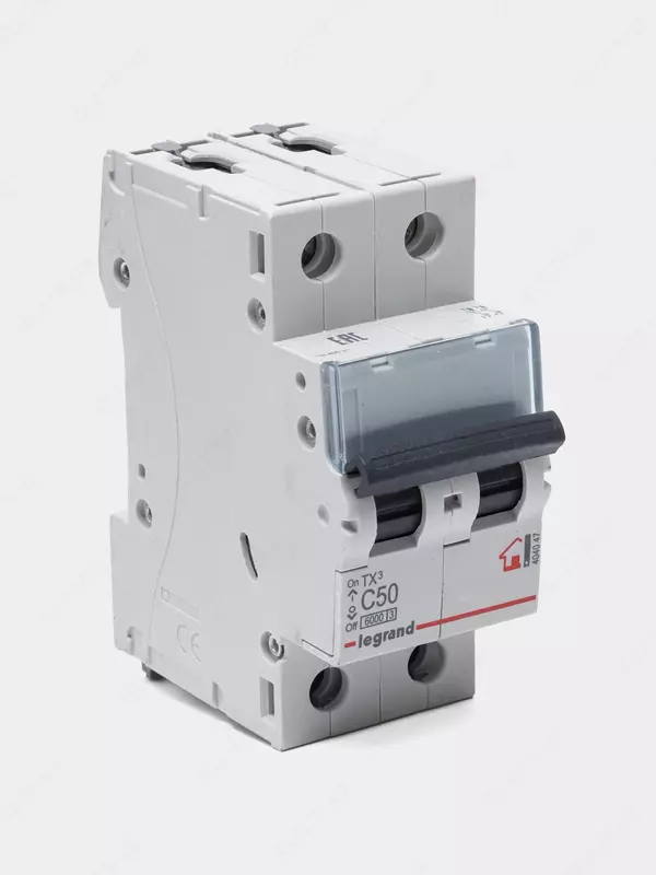 Автоматический выключатель TX³ 6000 - 6 кА - тип характеристики C - 2П - 230/400 В~ - 50 А - 2 модуля