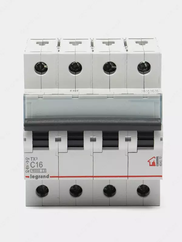 Автоматический выключатель TX³ 6000 - 6 кА - тип характеристики C - 4П - 400 В~ - 16 А - 4 модуля