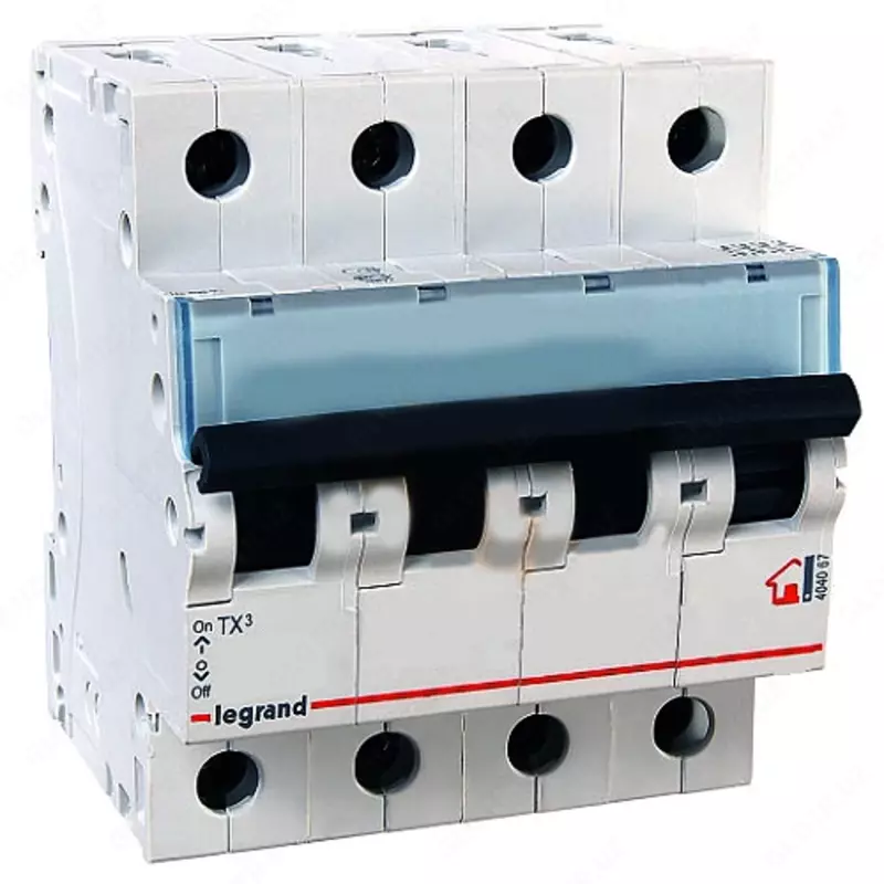 Автоматический выключатель TX³ 6000 - 6 кА - тип характеристики C - 4П - 400 В~ - 25 А - 4 модуля