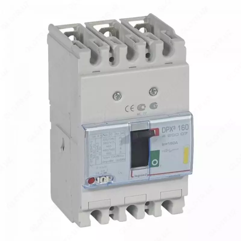 Ochirish toxtatuvchisi DPX³ 160 - termomagnit chiqarish - 25 кА - 400 В~ - 3П - 100 А