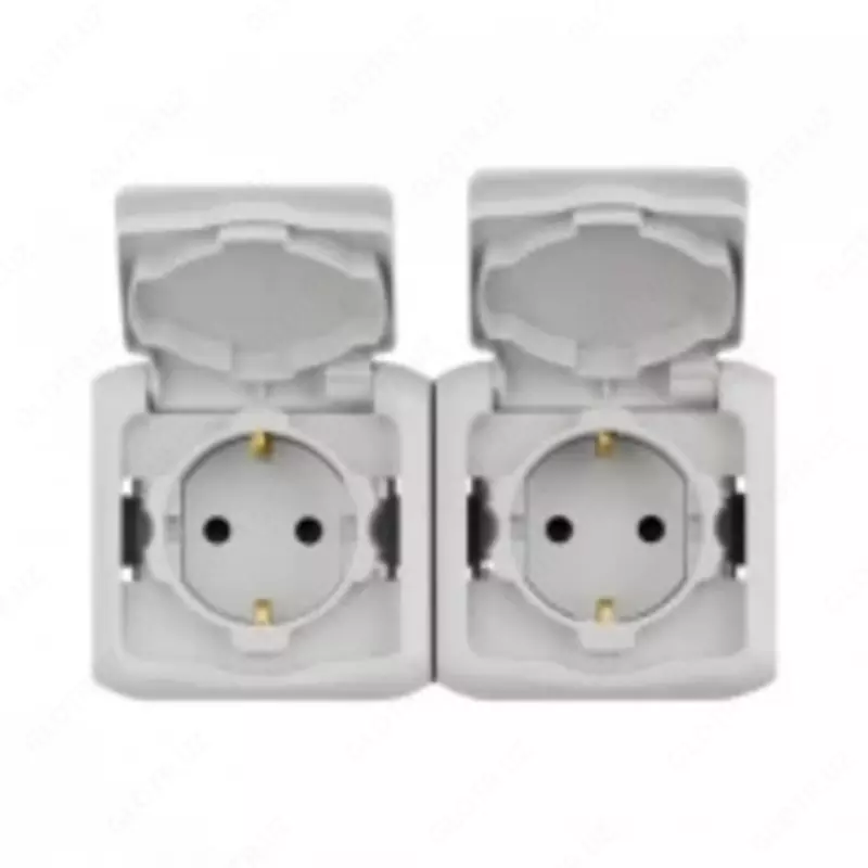 Soket 2X2К+З dona IP44 KUZI