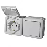 Kommutator+rozetka 2K+Z dona IP44 KUZI - 130 400 so'm