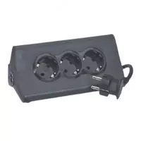  Многорозеточный блок с держателем планшета с 2хUSB зарядка  3 розетки - c кабелем длиной 1 5 м - черный - 