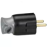  Вилка 2К+3 - серия Элиум - 16 А - с поворотным механизмом - винтовой зажим - черный - 