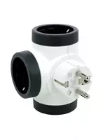 Контактный адаптер 3хShuko T-образный поворотный белый