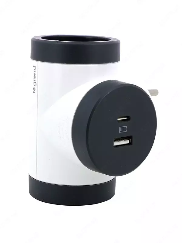 Контактный адаптер 2хShuko T-образный поворотный с USB А+С