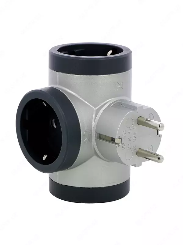 Контактный адаптер 3хShuko T-образный алюминий