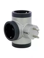 Контактный адаптер 3хShuko T-образный алюминий