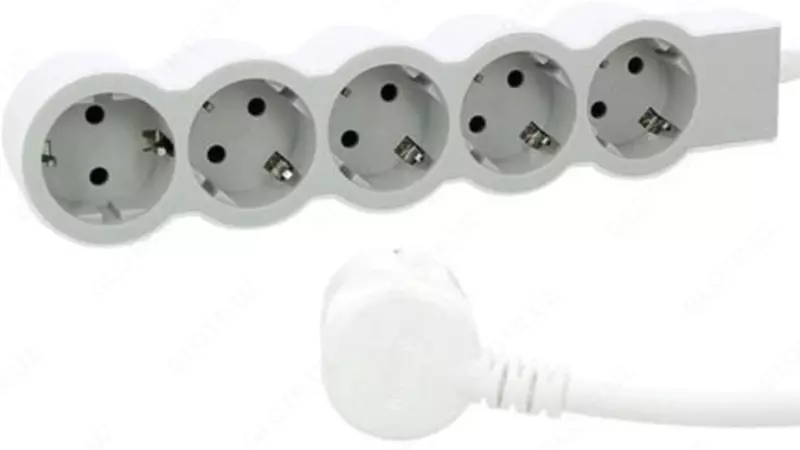  Удлинитель Legrand Стандарт 5х2К+3 розетки 16А с кабелем 5м белый/серый - 