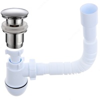 Tugmachali lavaboda sifon