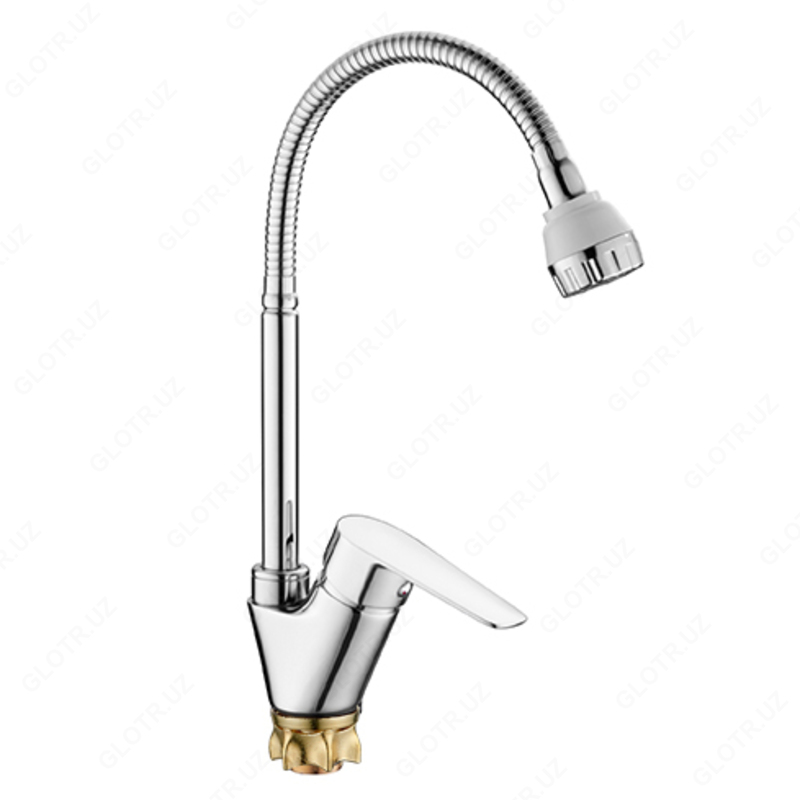 Cмеситель для кухни с гибком изливом с гайкой