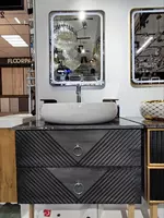 Накладная раковина с мраморной тумбой Gold Banyo 80см