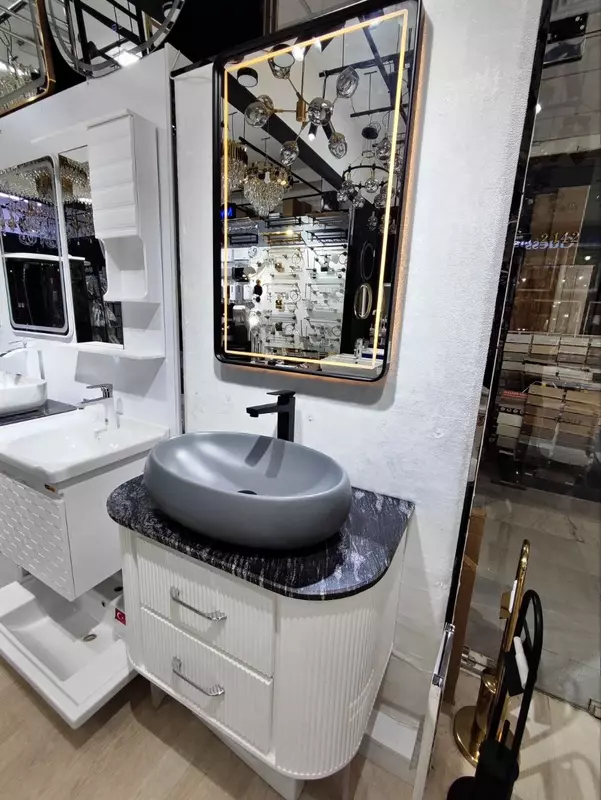  Подвесной умывальник мраморный GOLD BANYO 80см - 