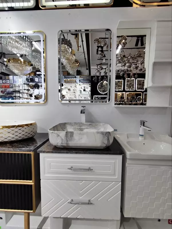 Мраморный подвесной умывальник GOLD BANYO 60см