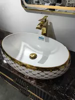  Умывальник на мраморе с подвесной тумбой и зеркалом GOLD BANYO. Азербайджан. 80см - OOO SAYINA STROY