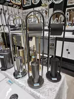 Ершик для унитаза с бумагодержателем. Мокрый асфальт. Латунный. Турция - 1 698 201.4 сум