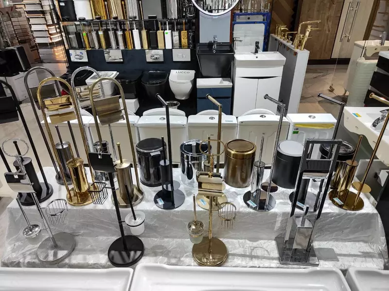 Ершик для унитаза с бумагодержателем. Мокрый асфальт. Латунный. Турция Только в розницу