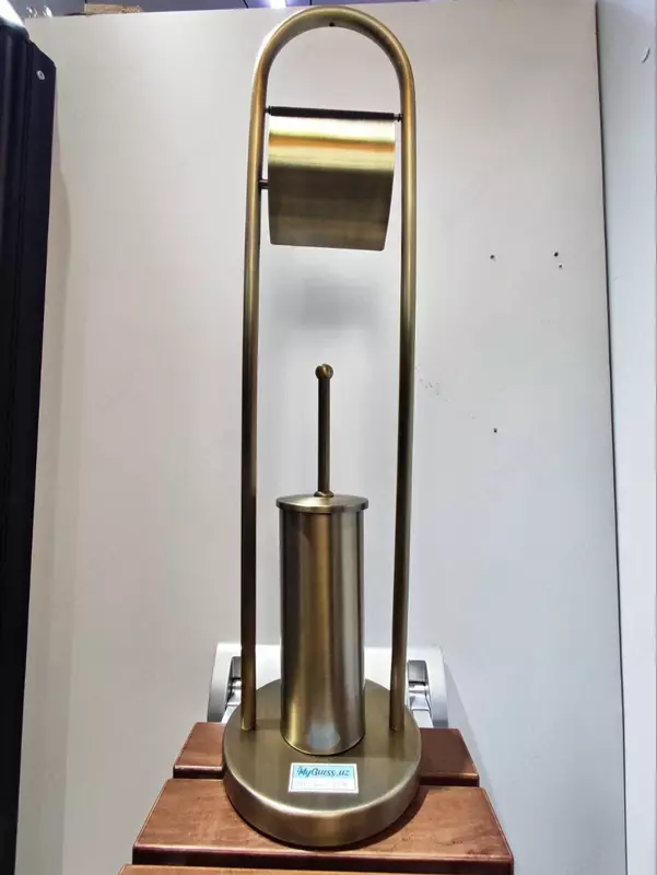 Ершик для унитаза с бумагодержателем. Бронза. Латунный. Турция