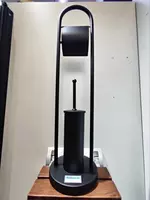 Ершик для унитаза с бумагодержателем. Чёрный. Латунный. Турция