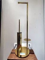 Ершик для унитаза с бумагодержателем. Золото. Латунный. Турция